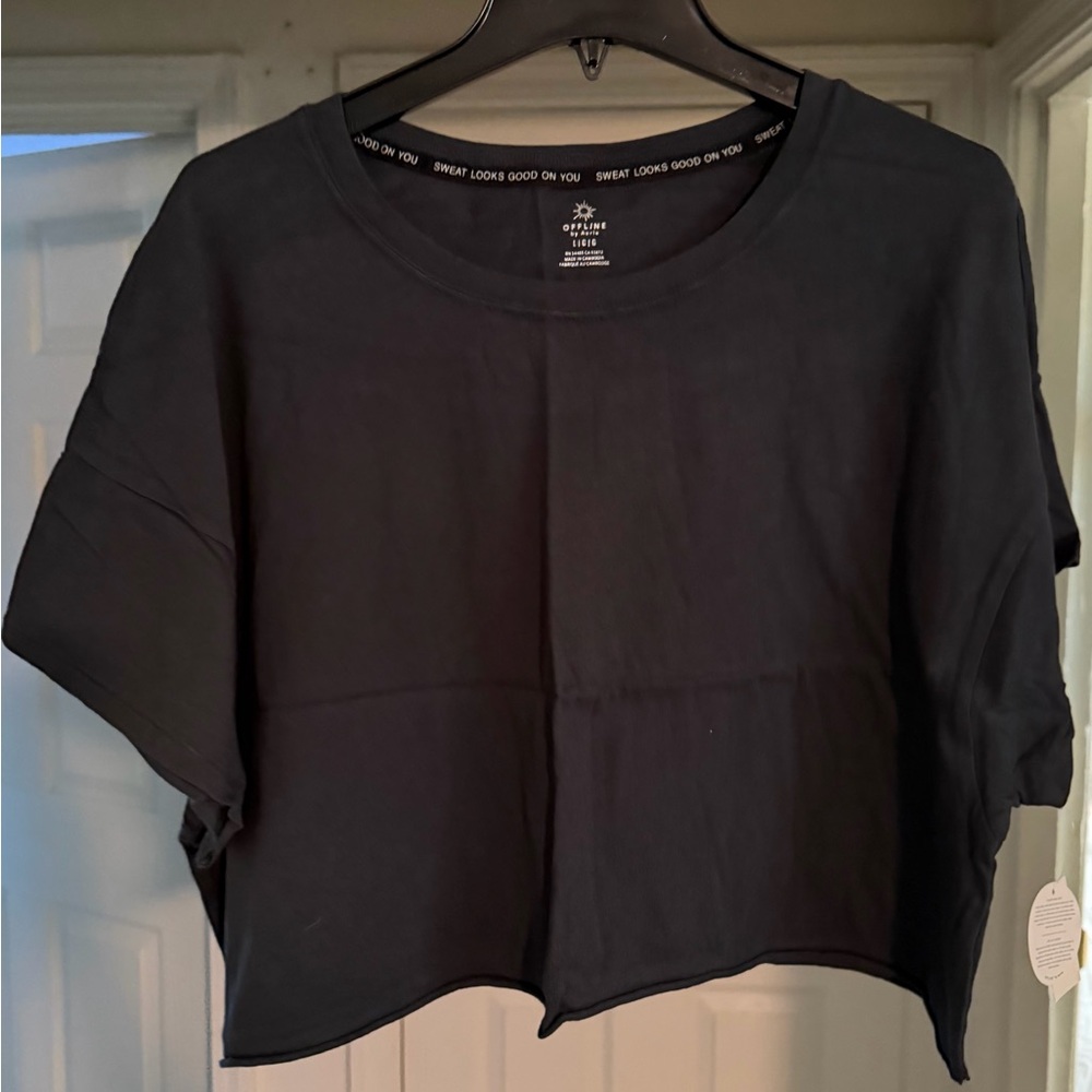 Offline by Aerie  size large black crop top